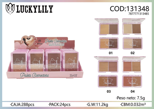 Paleta bicolor para rostro (24pz)