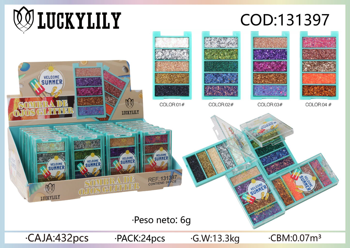 Sombra glitter Welcome Summer (24pz)