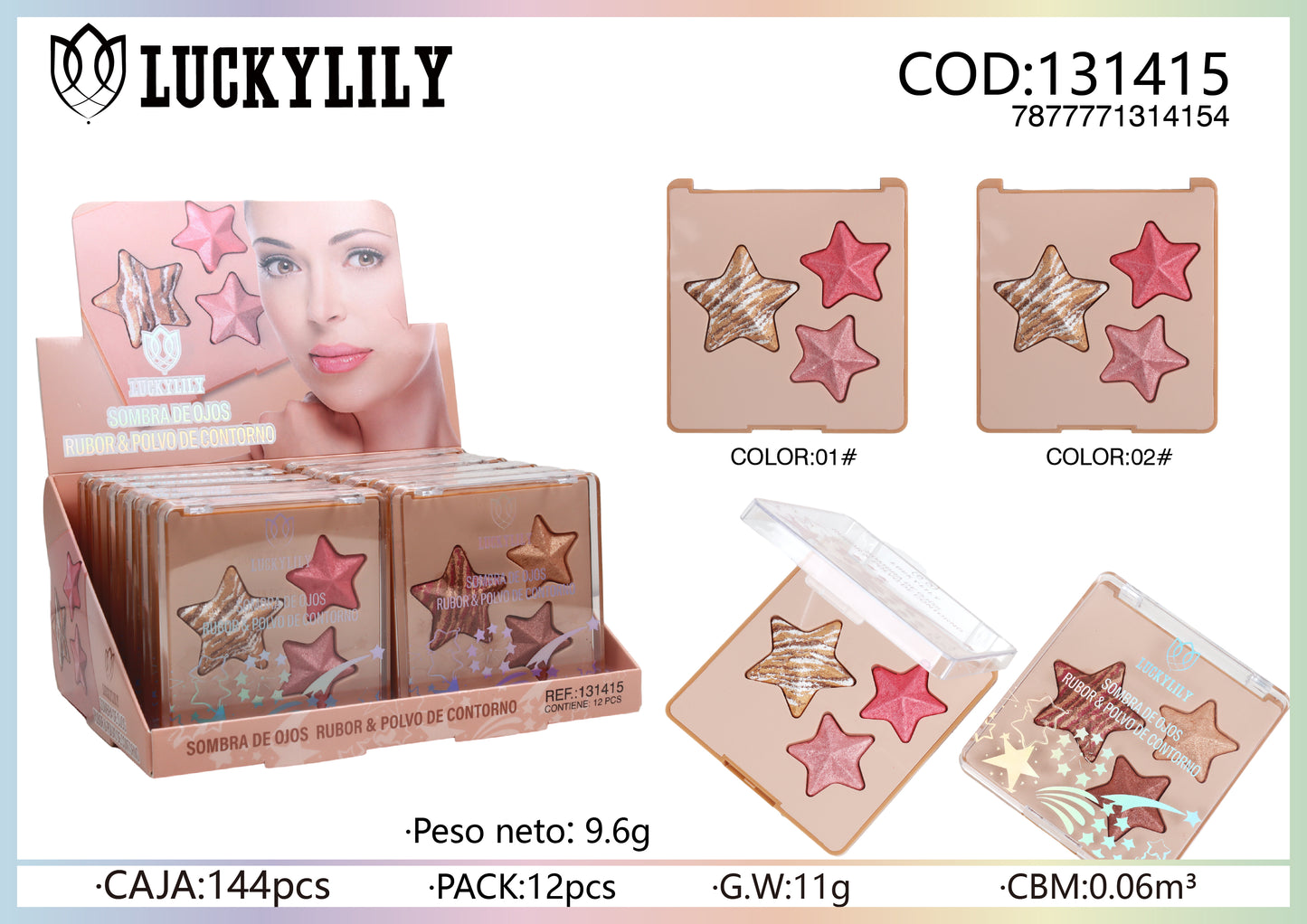 Sombras de ojosc+blush+contorno Star (12pz)