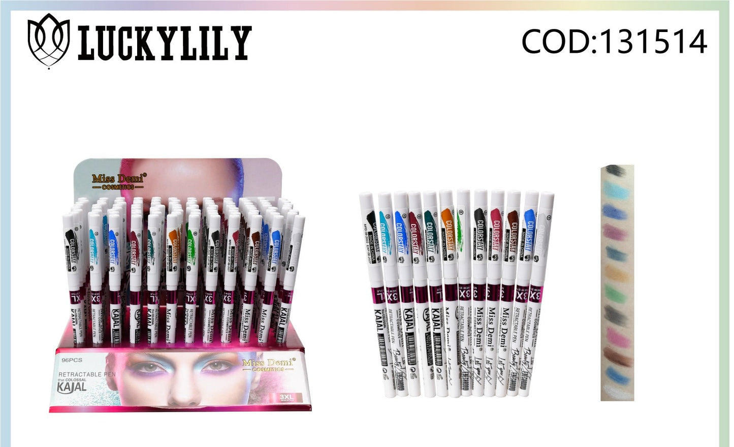 Sombras de ojos en barra Kajal (96pz)