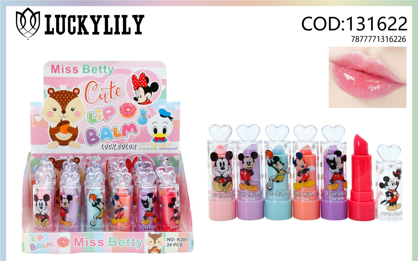 Balsamo labial Cute (24pz)