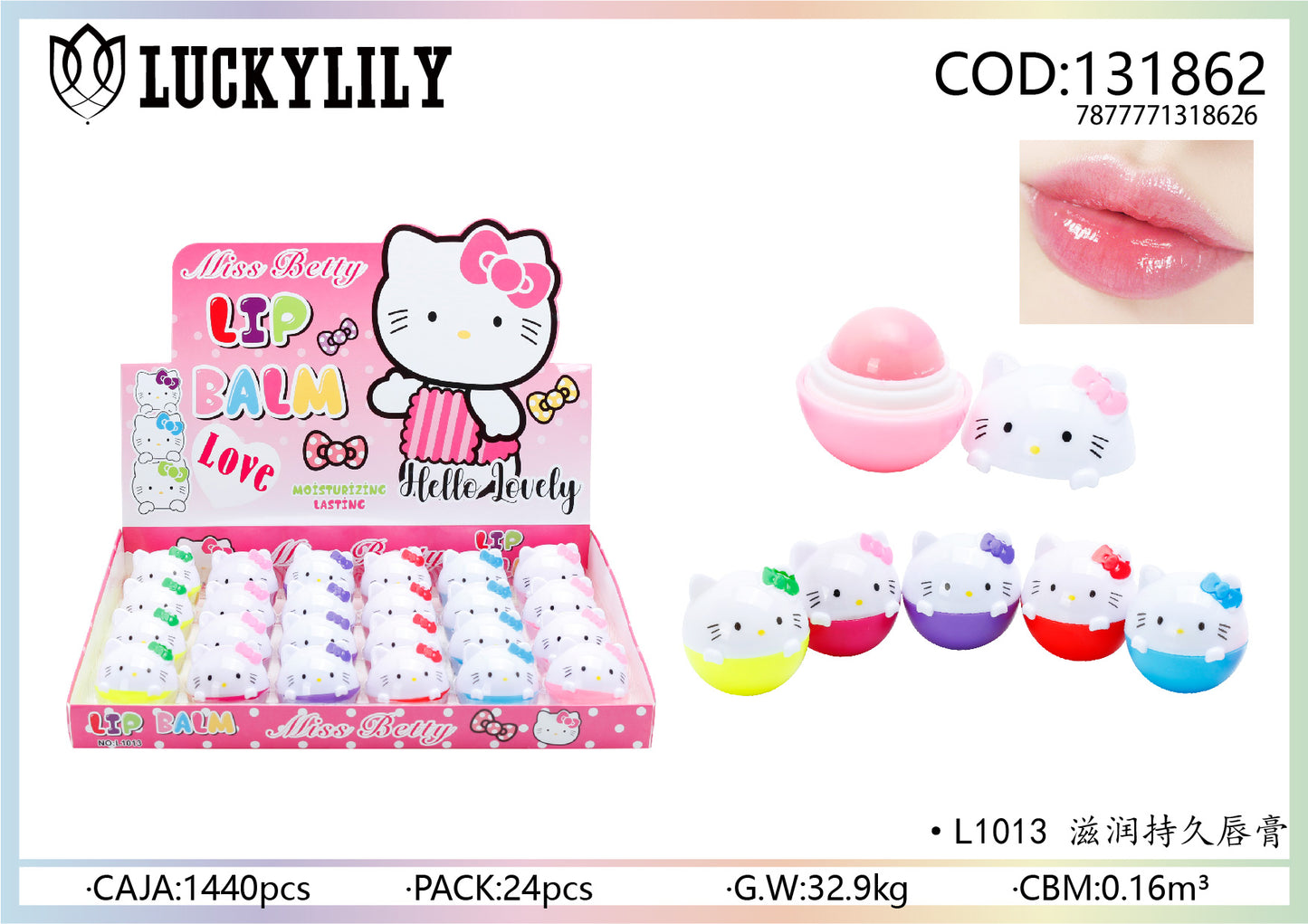 Balsamo labial love kitty (24pz)