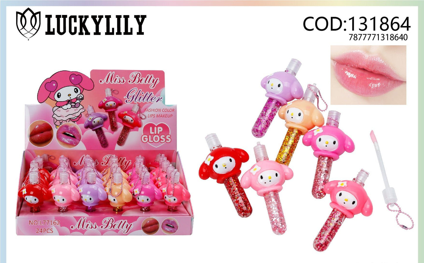 Brillo labial glitter (24pz)