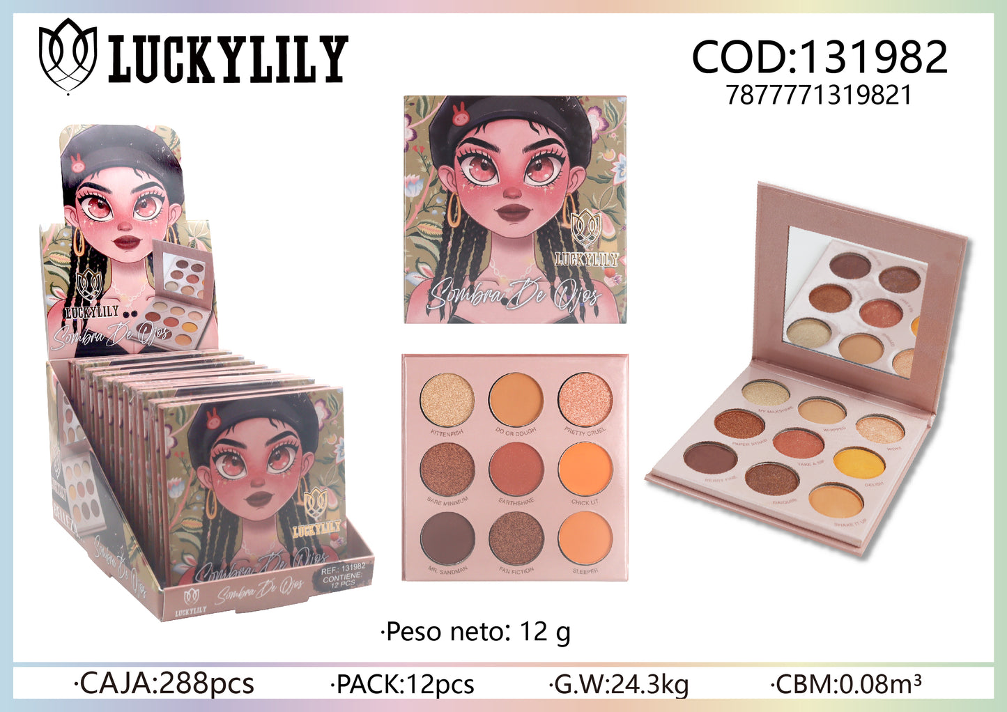 Sombras 9 colores (12pz)