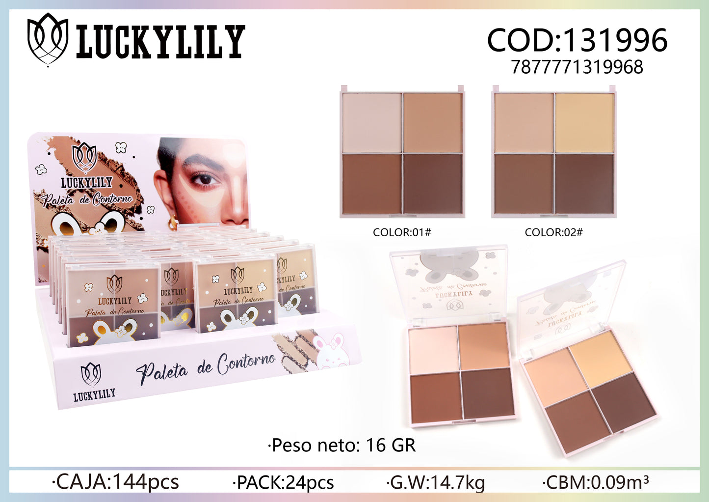 Paleta de contorno 4 colores (24pz)