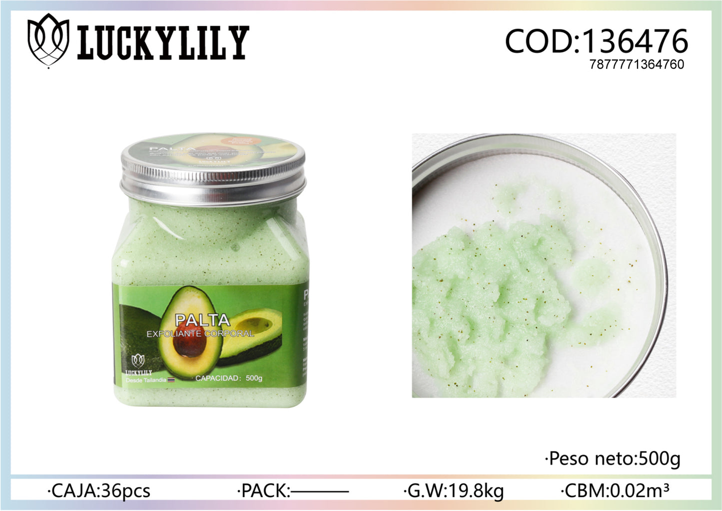 Exfoliante corporal de Aguacate (12pz)