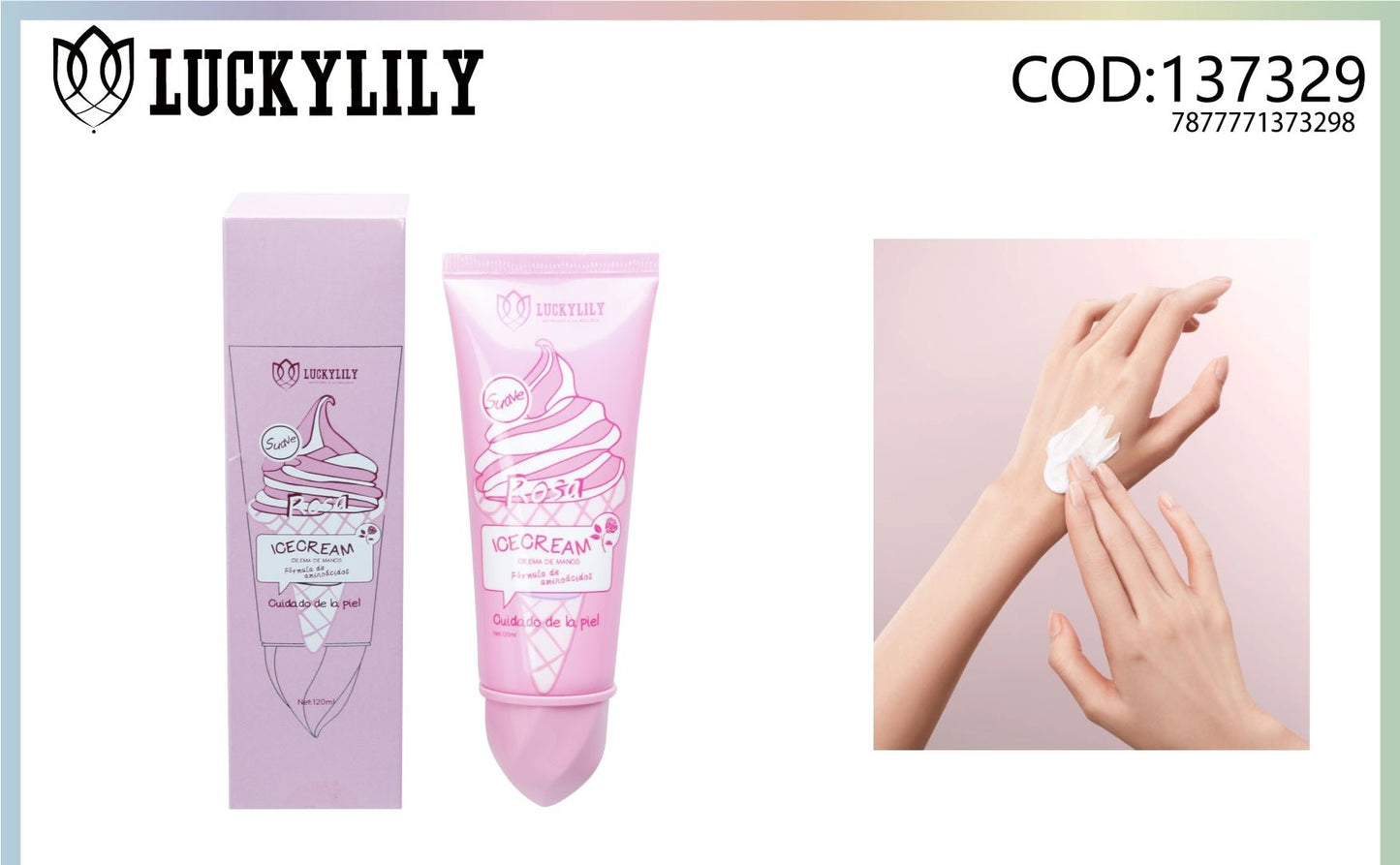 Crema para manos Ice cream Rose (12pz)