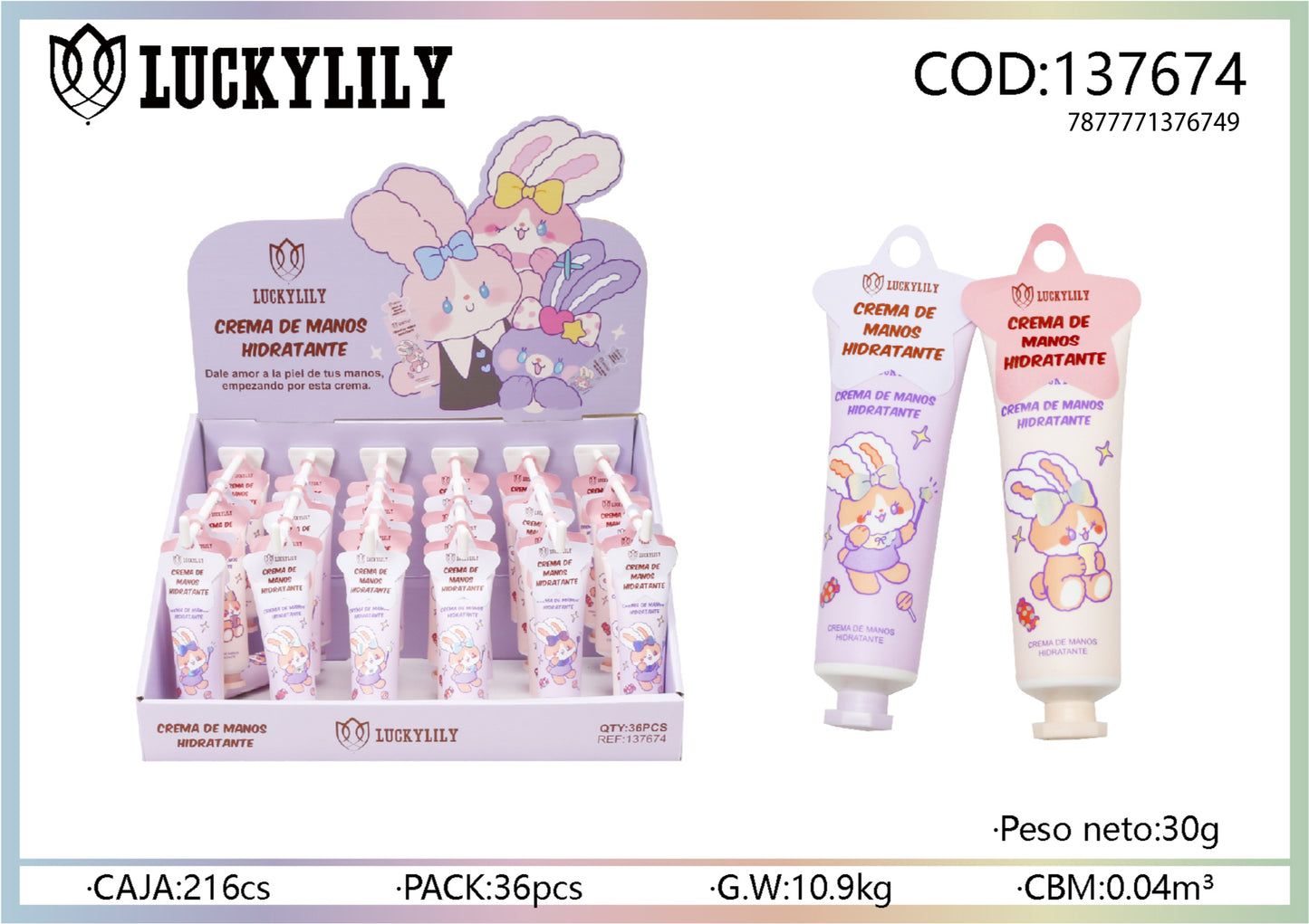 Crema para mano hidratante (36pz)