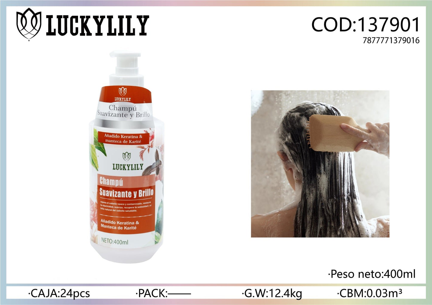 Shampoo suavizante y brillo (12pz)