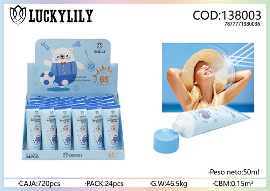 Bloqueador solar alta protección SPF65+ (24pz)