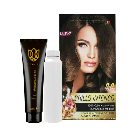 Tinte para el Cabello LuckyLily Brillo Intenso #6.0 Rubio Oscuro (24pz)