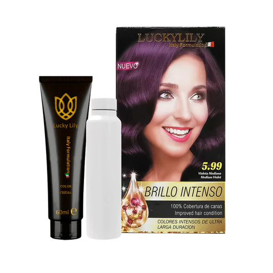Tinte para el Cabello LuckyLily Brillo Intenso #5.99 Violeta Mediano (24pz)