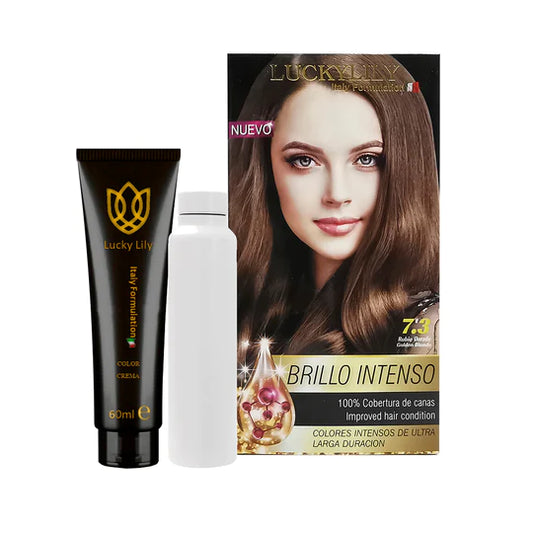 Tinte para el Cabello LuckyLily Brillo Intenso #7.3 Rubio Dorado (24pz)