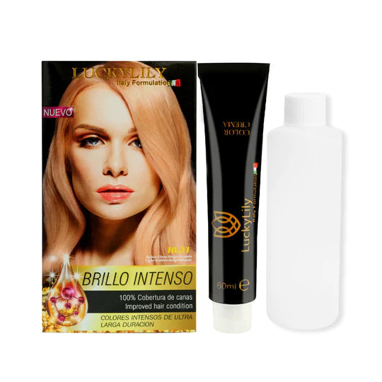 Tinte para el Cabello LuckyLily Brillo Intenso #10.31 Rubio Claro Beige Dorado (24pz)