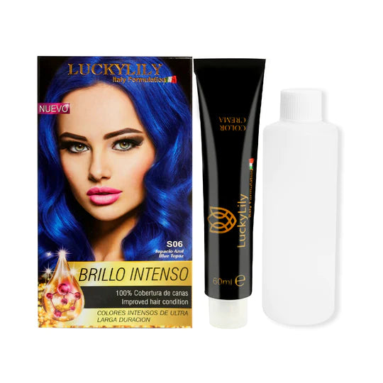 Tinte para el Cabello LuckyLily Brillo Intenso #06 Topacio Azul (24pz)