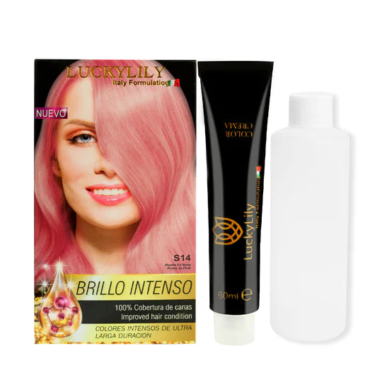 Tinte para el Cabello LuckyLily Brillo Intenso #14 Bonita en Rosa (24pz)