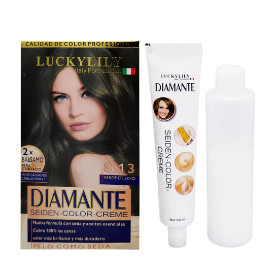 Tinte para el Cabello DIAMANTE #8.13 Verde de Lino
