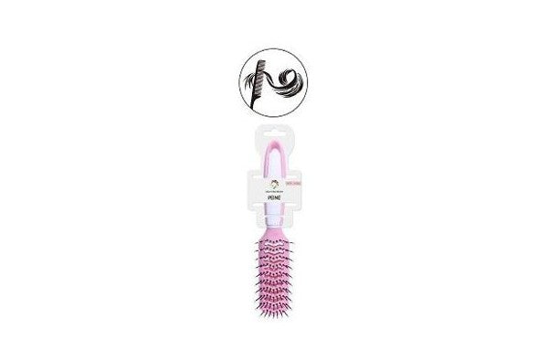 Cepillo Rectangular con Mango Color Rosa con Blanco