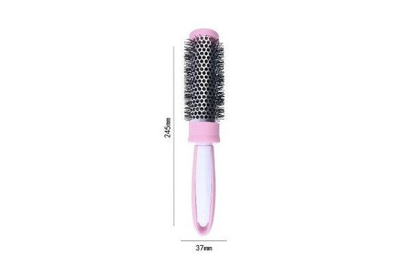 Cepillo Redondo 37mm con Mango Color Rosa con Blanco