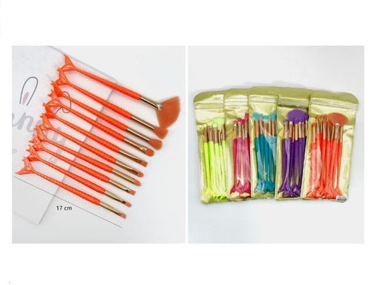 Brochas de Maquillaje Cola de Pez Fluorescente.