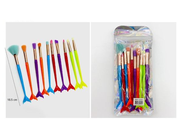Juego de Brochas Cola de Pez de Colores