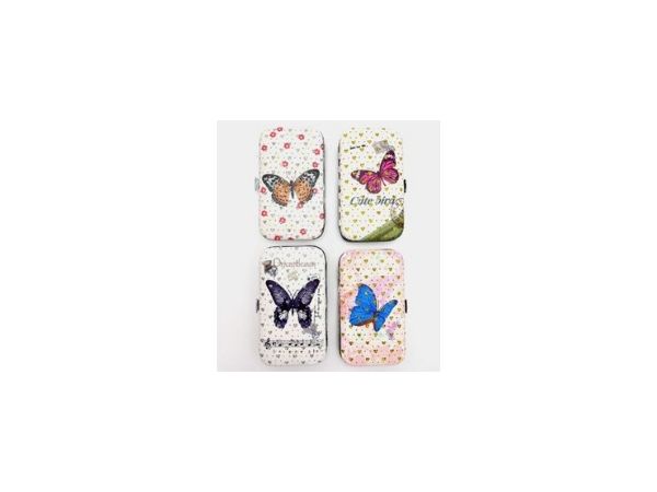 Kit Manicure Estuche Estampado Mariposa.