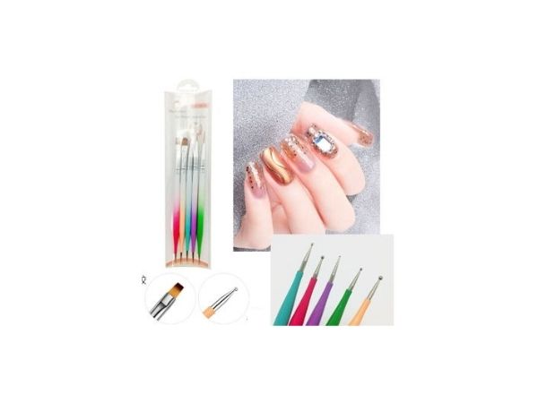 Kit de Pinceles Duo para Decoración de Uñas