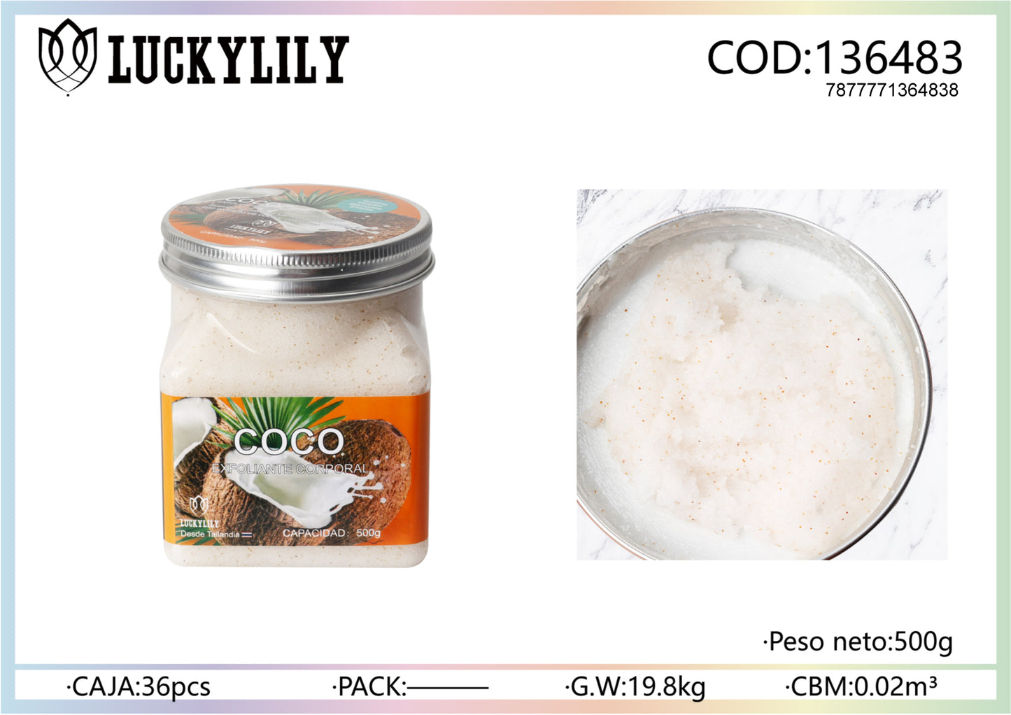Exfoliante corporal de Coco (12pz)