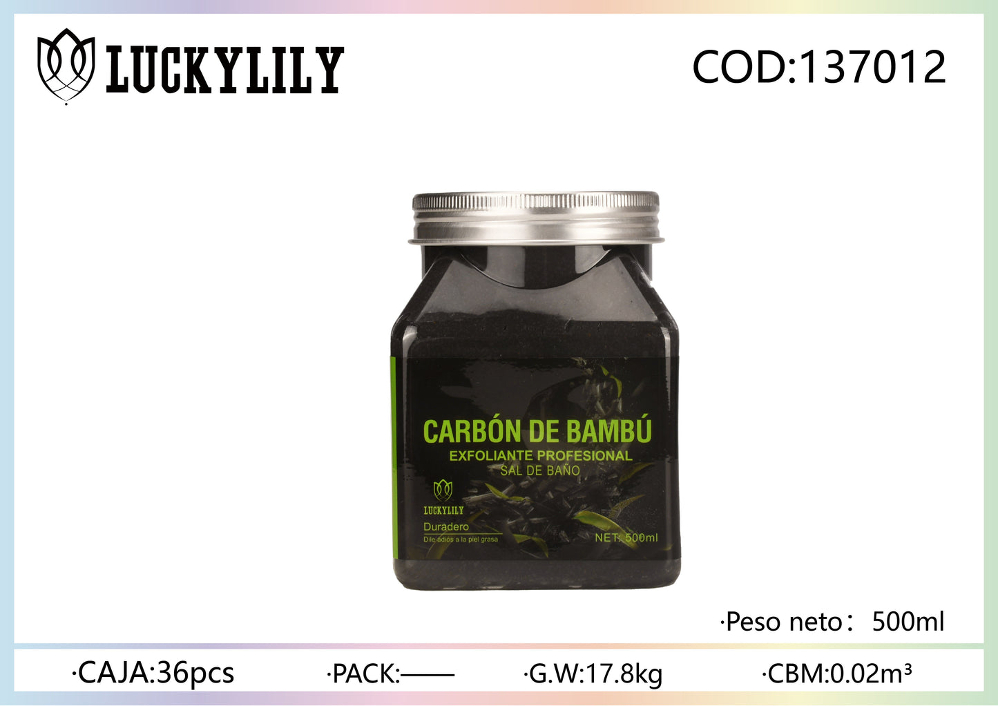 Exfoliante corporal de Carbón de Bambú (12pz)