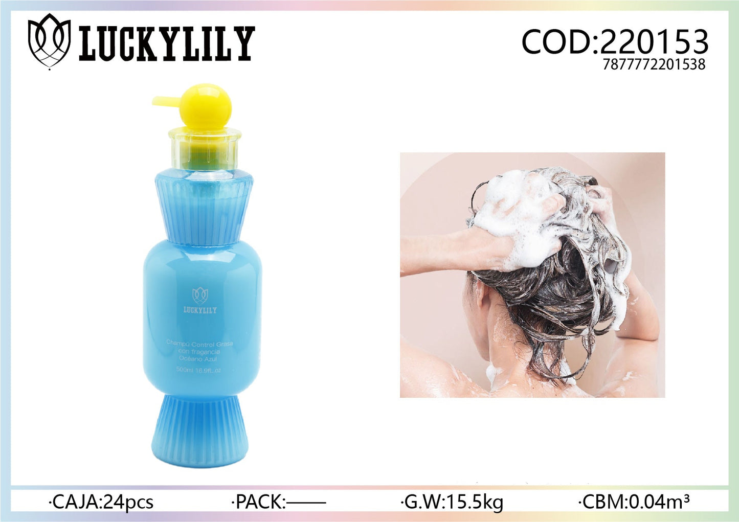 Champú Control Grasa Océano Azul 500ml (12pz)