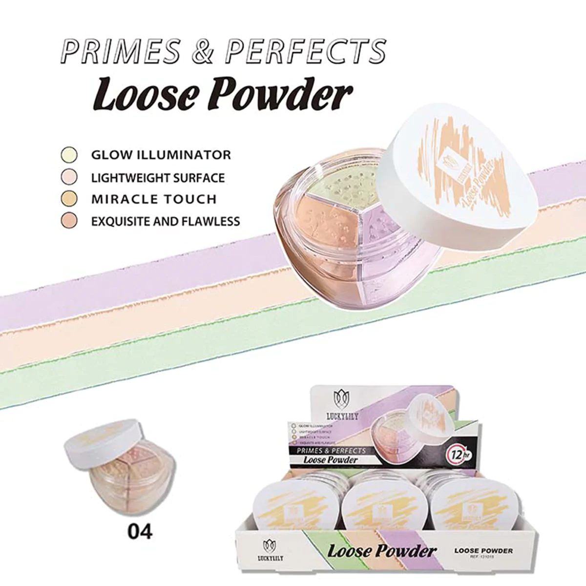 Polvo Suelto Preparador, Perfeccionador e Iluminador 3 en 1 (12pz)