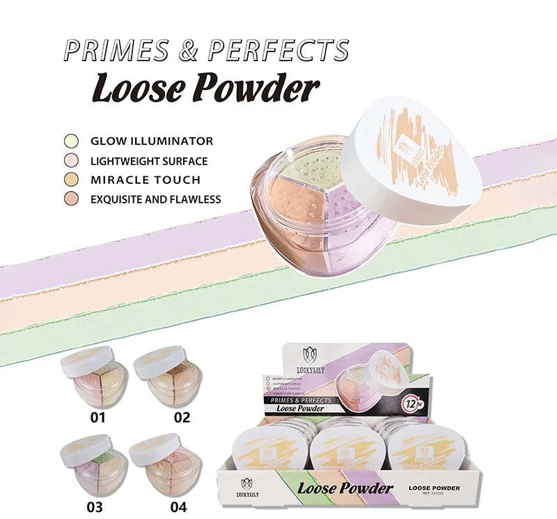 Polvo Suelto Preparador, Perfeccionador e Iluminador 3 en 1 (12pz)