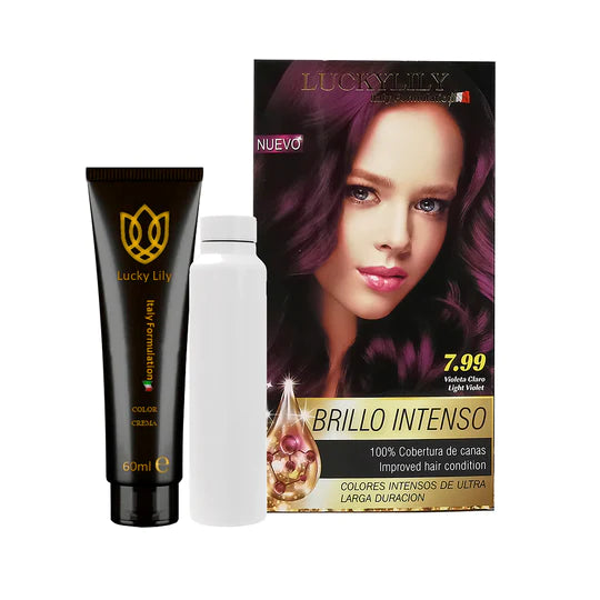 Tinte para el Cabello LuckyLily Brillo Intenso  #7.99 Violeta Claro (24pz)