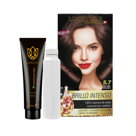Tinte para el Cabello LuckyLily Brillo Intenso #5.7 Chocolate (24pz)