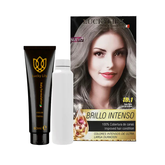 Tinte para el Cabello LuckyLily Brillo Intenso #10.1 Rubio Platino (24pz)