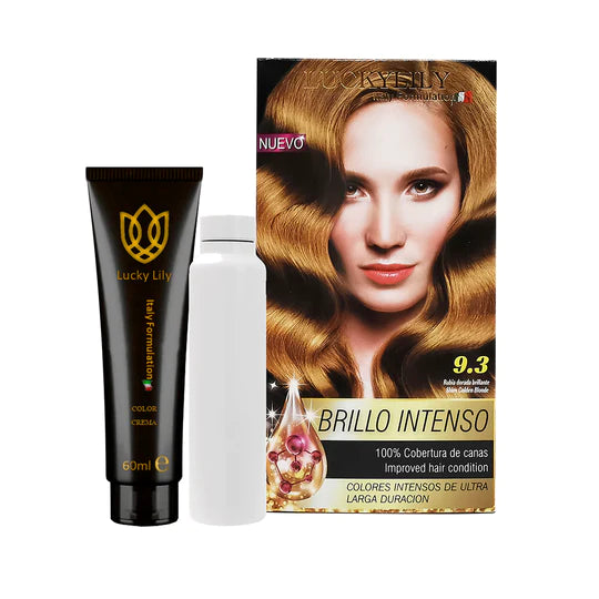 Tinte para el Cabello LuckyLily Brillo Intenso #9.3 Rubio Dorado Brillante (24pz)