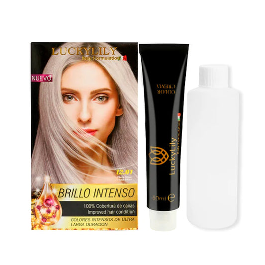 Tinte para el Cabello LuckyLily Brillo Intenso #12.01 Plata Claro