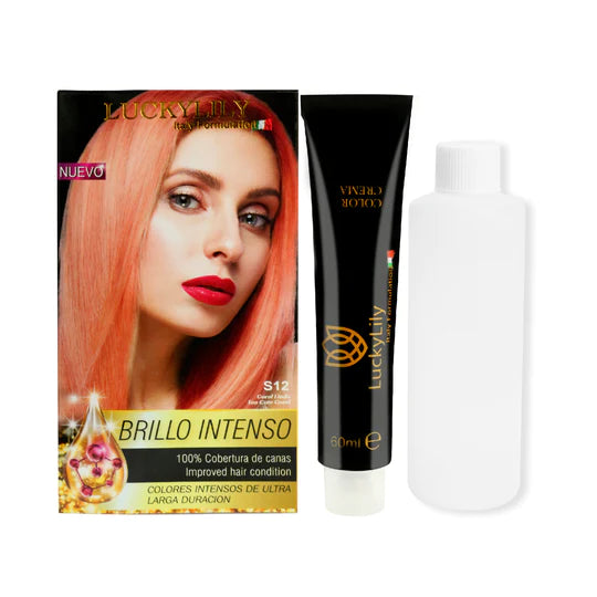 Tinte para el Cabello LuckyLily Brillo Intenso #12 Coral Lindo (24pz)