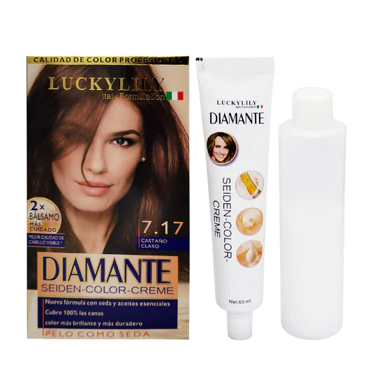 Tinte para el Cabello DIAMANTE #7.17 Castaño Claro