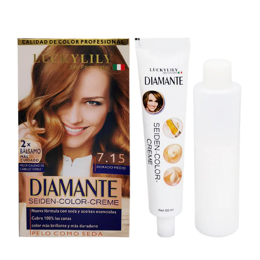 Tinte para el Cabello DIAMANTE #7.15 Dorado Medio
