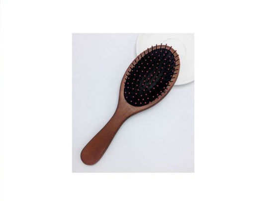 Cepillo Ovalado de Madera Oscura
