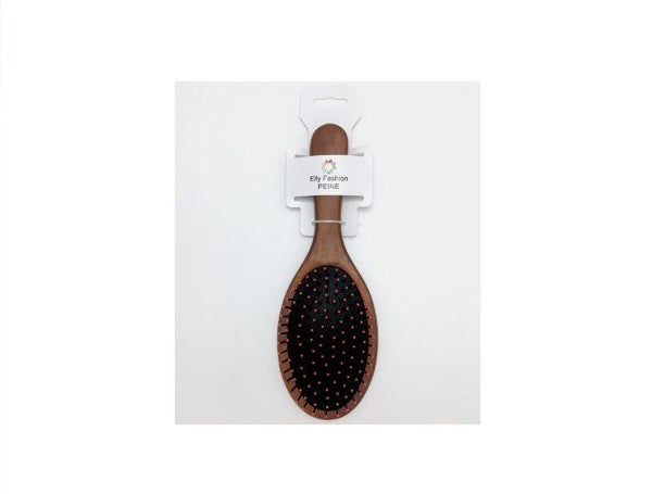 Cepillo Ovalado de Madera Oscura