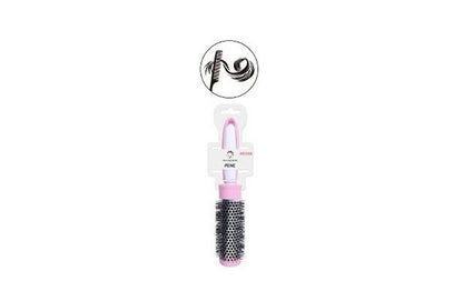 Cepillo Redondo 37mm con Mango Color Rosa con Blanco