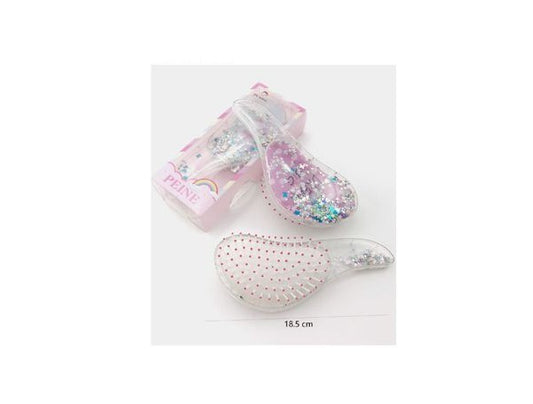 Cepillo Transparente con Glitter Encapsulado