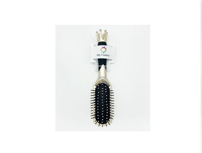 Cepillo Ovalado Dorado, con Mango de Corona Ergonómico.