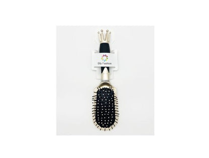 Cepillo  Semi Ovalado Dorado con Mango de Corona Ergonómico.