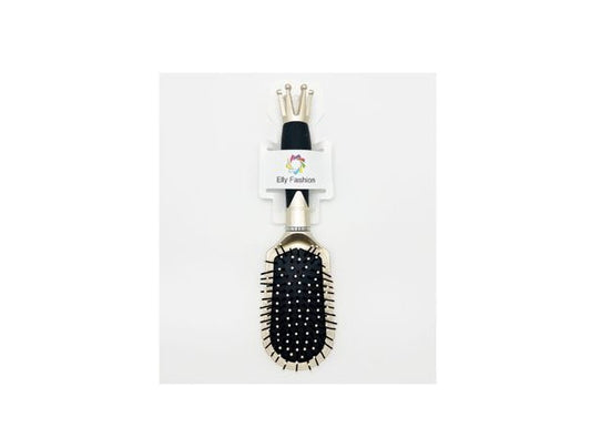 Cepillo  Semi Ovalado Dorado con Mango de Corona Ergonómico.