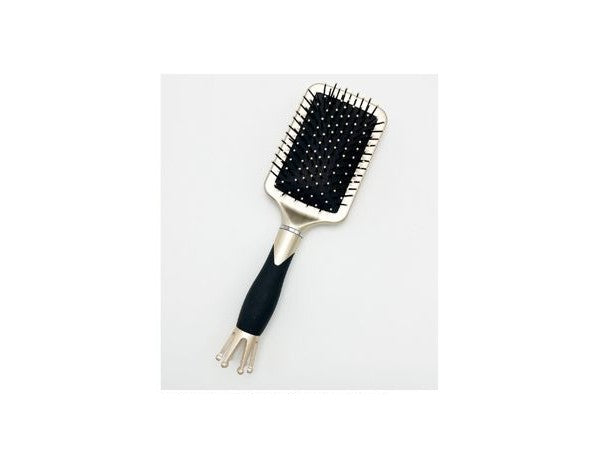Cepillo Cuadrado Dorado con Mango de Corona Ergonómico.