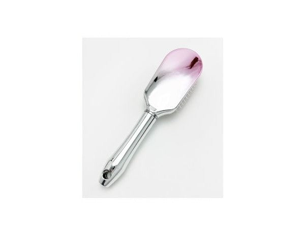 Cepillo Semi Ovalado Color Plateado Degradado Rosa.