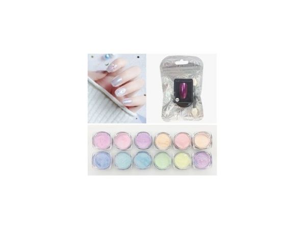 Polvo decorativo para Uñas Postizas Color Pastel